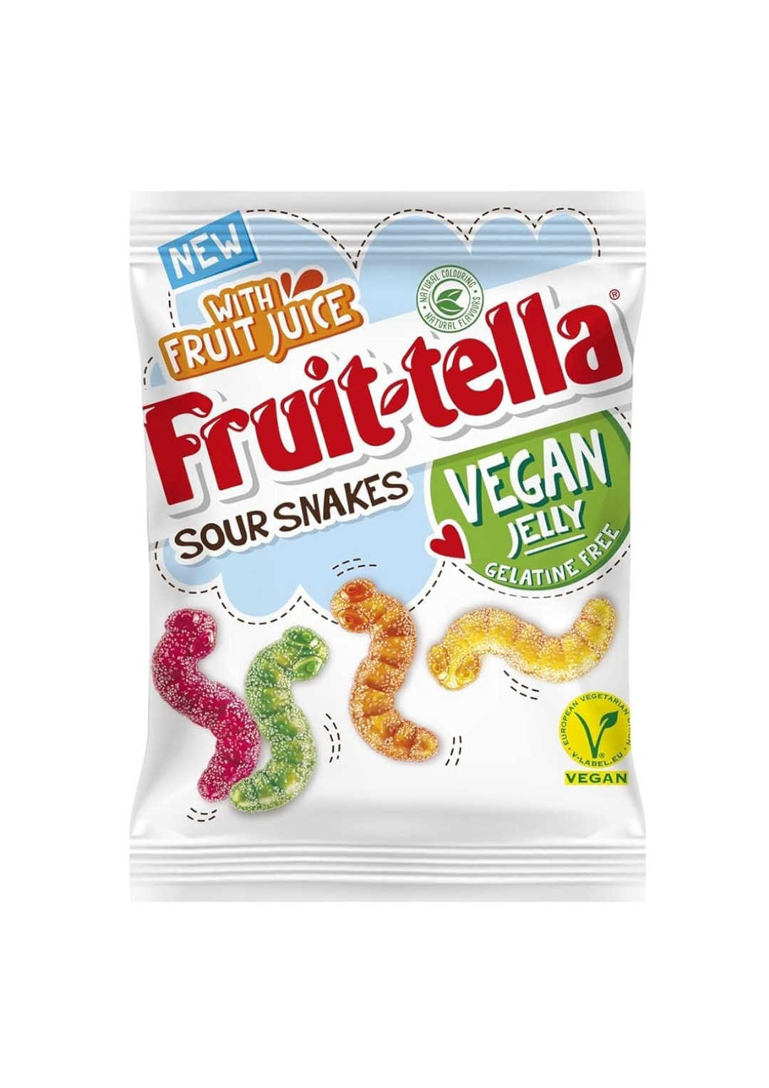 PERFETTI FRUIT-TELLA VEGGIE SOUR SNAKES 100G